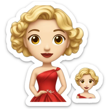 Scarlett johansson in red gala dress sticker