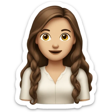 woman with long brown hair, from europe sticker