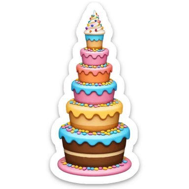 A whimsical tower of mixed treats sticker