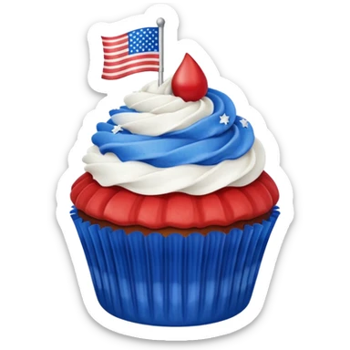 4th of july cupcake flag sticker