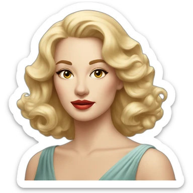 A stunning portrait of a beautiful blonde woman, reminiscent of classic Hollywood glamour sticker