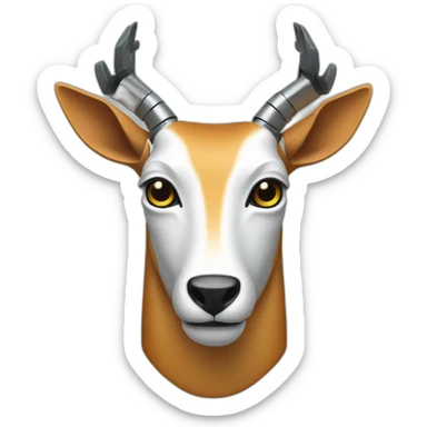 a robotic impala head sticker