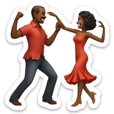 a couple dancing salsa sticker