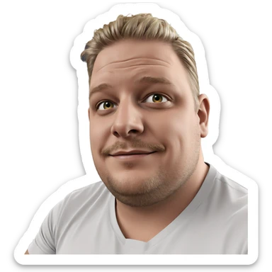 smiling blonde male portrait sticker