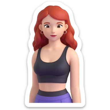 red-haired girl in a crop top sticker