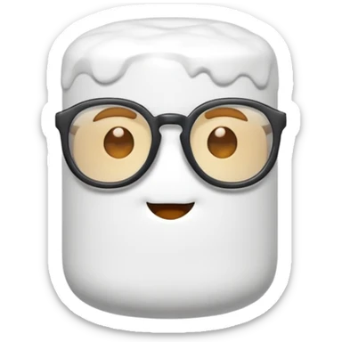 marshmallow with glassess sticker