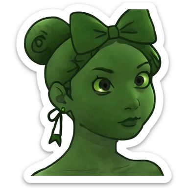 Girl wait a bow in her hair  sticker