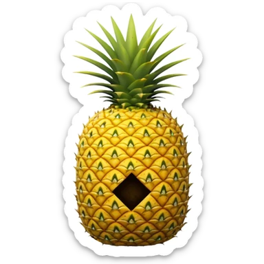 A pineapple flipped 180 degrees clockwise around the z axis   sticker