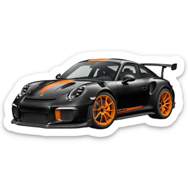 une porshe 911 gt3 rs noir sticker