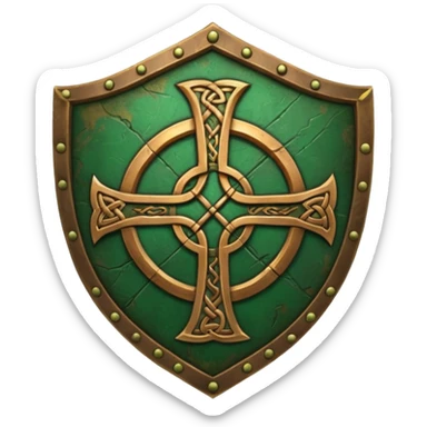 celtic symbols on a shield, world of war craft style sticker