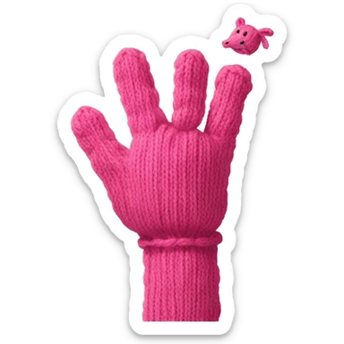 knitting hand with pinkie up sticker