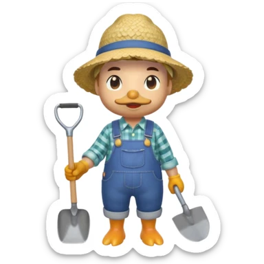 animal crossing character, the animal crossing duck farmer sticker
