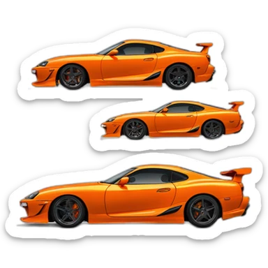 Supra arancione fast and furious sticker