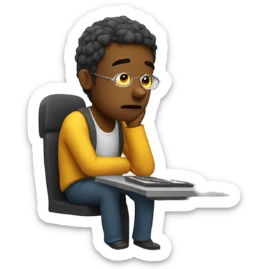 a tired programmer sticker