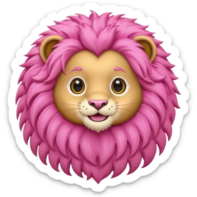 Pink Chibi Cartoon Lion sticker