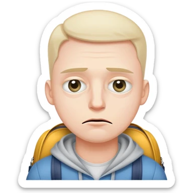 Face with tired eyes and bags under his eyes  sticker