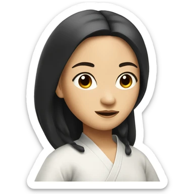 Tai chi girl with black hair and light skin sticker