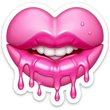 Drippy kisses lips sticker