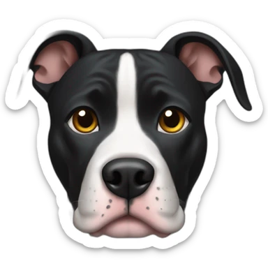 black pitbull with cropped ears sticker