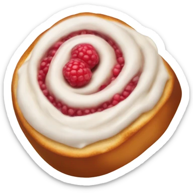 a cinnamon roll with raspberries inside sticker