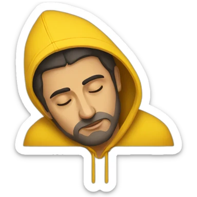 Armenian men  with yellow hoodie sleeping sticker