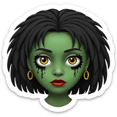 Faça uma menina de cabelo liso preto com franja zumbi cabelo longo  sticker