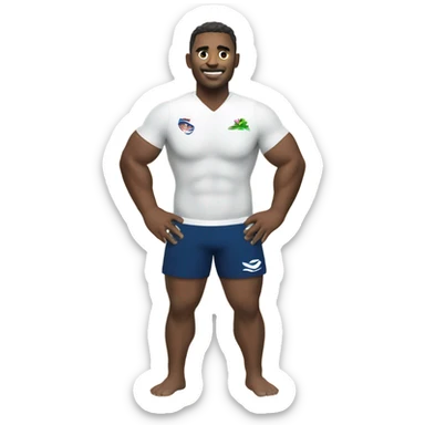 Rugby player on the beach sticker