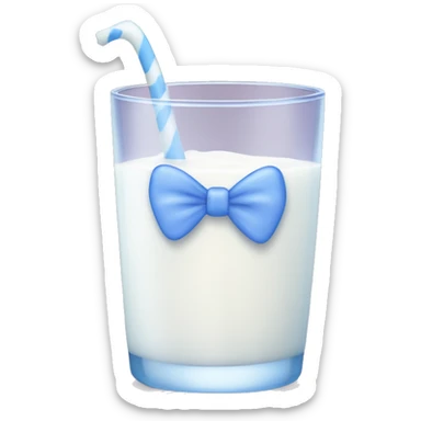 Glass of milk with a Periwinkle bow sticker