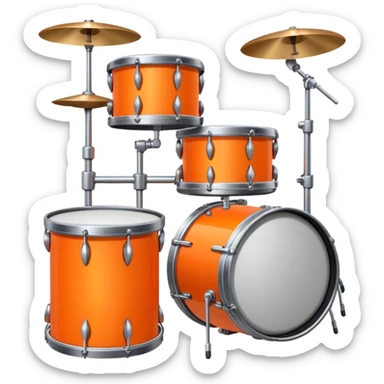 Neon orange drums sticker