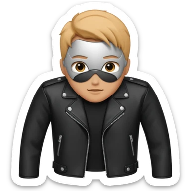 Black leather jacket with black shirt  sticker