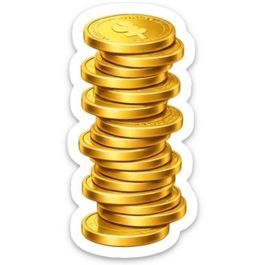 stack of coins growing taller sticker