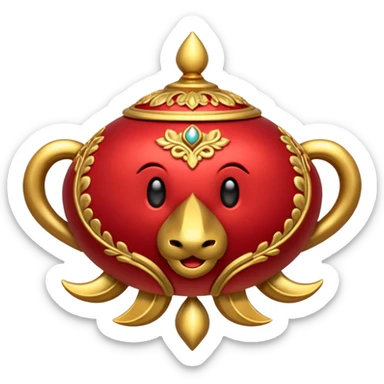 Ghunghroo red and gold small  sticker