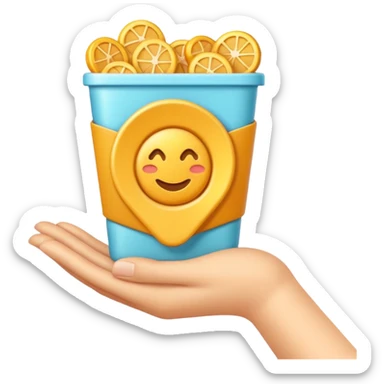 3D icon symbolizing generosity and spending freely, food app context, single object, modern and clean style, soft lighting, isolated, no background
 sticker