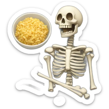 Skeleton dinner sticker
