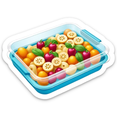 vacuum sealed food tray, vibrant, simple, clear sticker