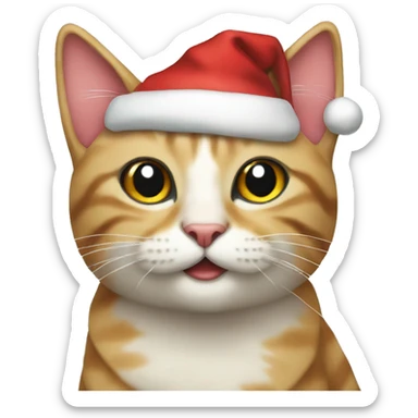Christmas cat sticker
