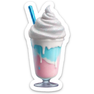 cotton candy milkshake with glitter  sticker