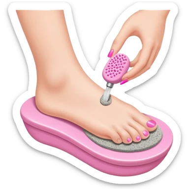 foot with pumice stone, pedicure sticker