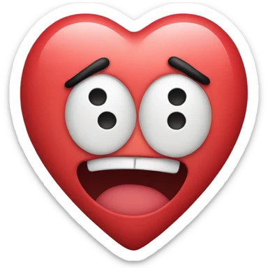 Heart face with sour reaction sticker