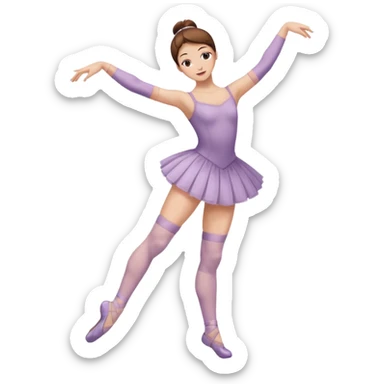 Ballet dancer in over the knee socks and brown hair sticker