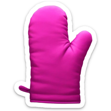 Realistic magenta oven mitt sticker