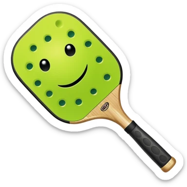 pickleball paddle with 1 pickleball sticker