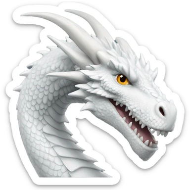 Realistic white dragon  sticker