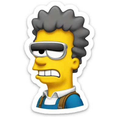 Bart simpson señalando sticker