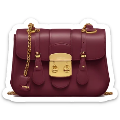 aesthetic burgundy miu miu bag   sticker