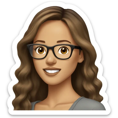 Jessica alba with glasses and brown hair  sticker