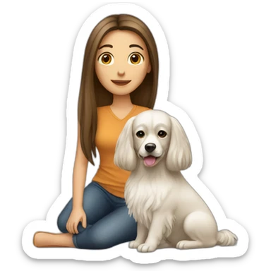 Woman-long-hair-with-your-dog sticker