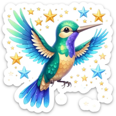 Colibrí with stars sticker