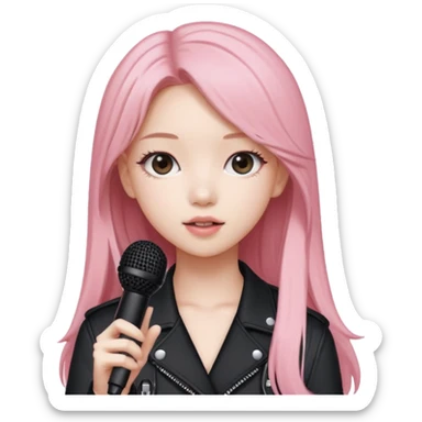 Blackpink Rosé mit Mikrofon in der Hand sticker