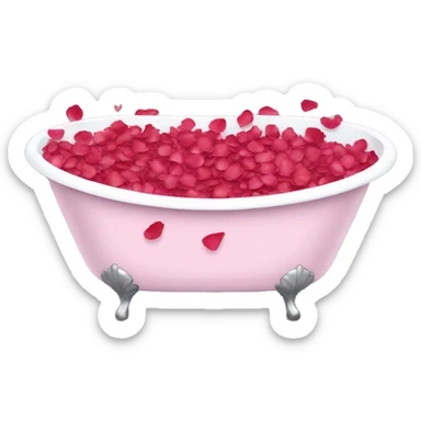 Tub with rose petals sticker